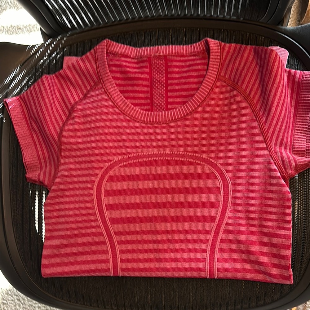 Pink Short Sleeve Striped Tee